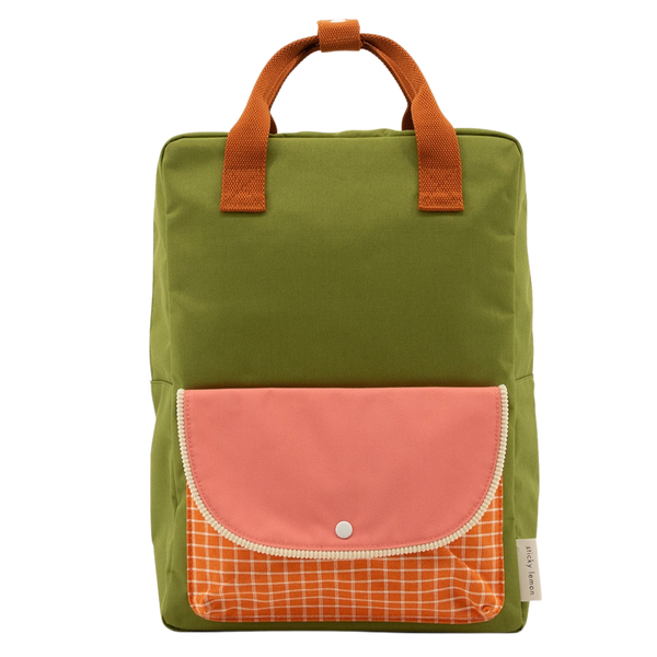 sticky lemon backpack large - farmhouse / envelope / sprout green