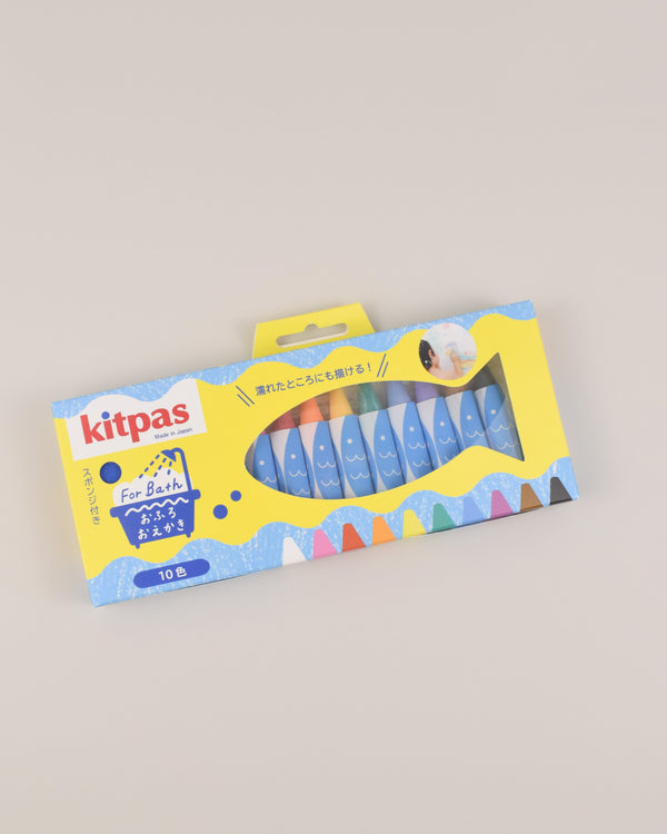 kitpas crayons for bath 10 colours with sponge
