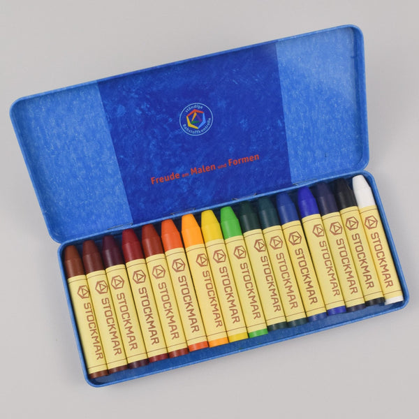 stockmar wax crayons 16 sticks in a tin