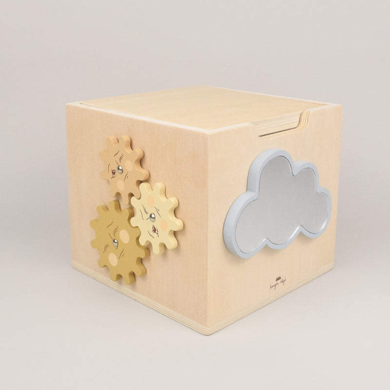 konges wooden activity cube