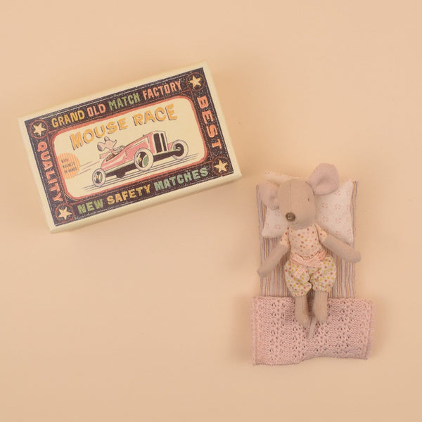 maileg little sister mouse in matchbox