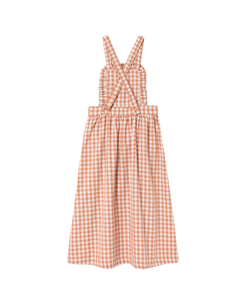 the animals observatory cow kids dress - soft brown