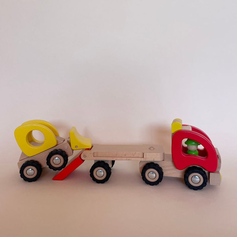 truck with flat trailer