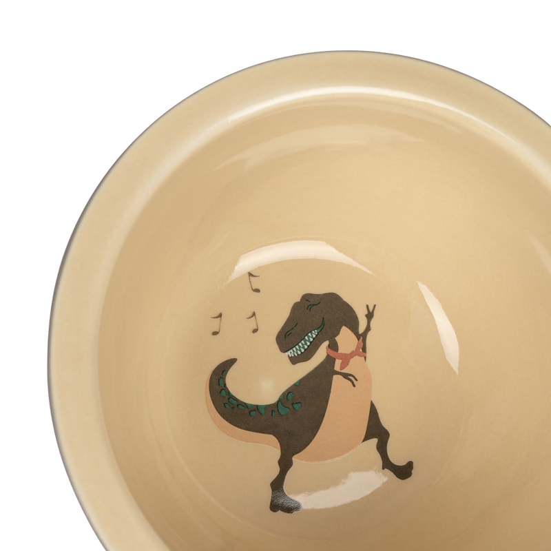 konges ceramic bowl & cup - danosaurus